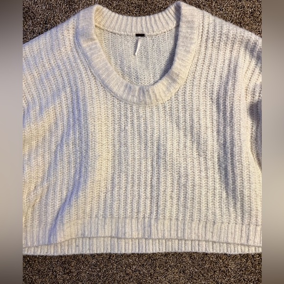 Free People Blue Bell V-Neck Sweater Creamy White Size XS - Picture 6 of 11